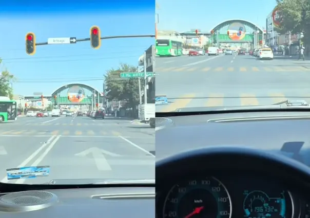 Automovilista se queja de semáforos en centro Monterrey