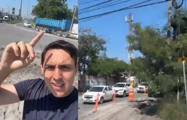 César Garza Arredondo supervisa recarpeteo en la avenida Ojo de Agua