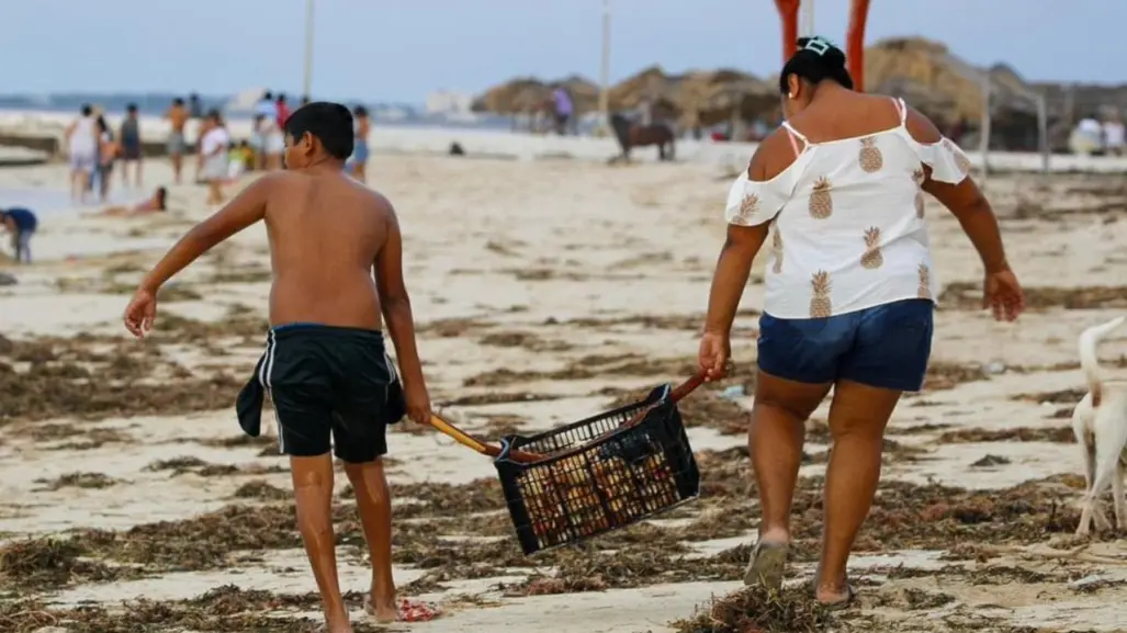 Huracán ‘Milton’ deja regalos a pobladores en las playas de Sisal