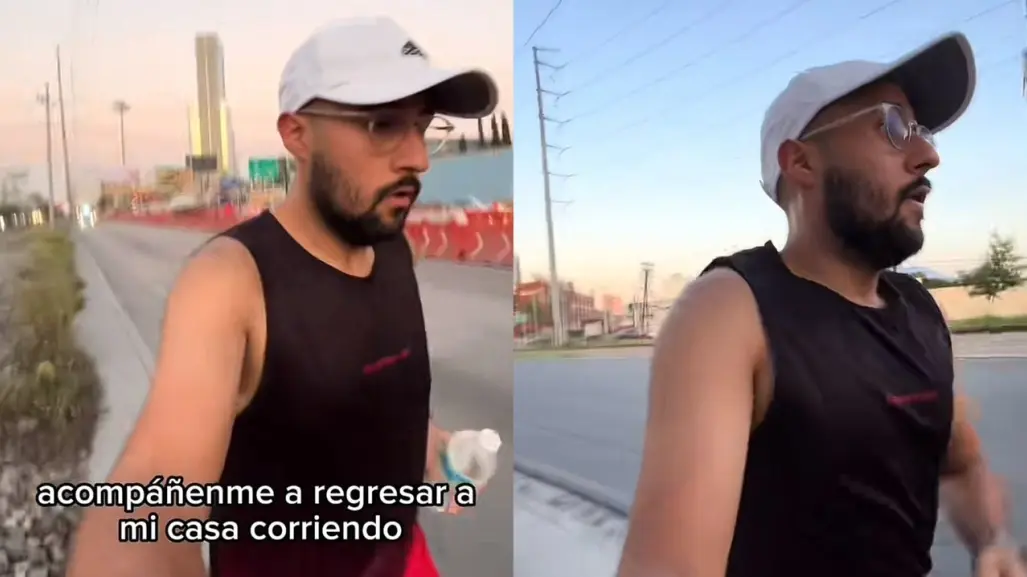 Joven corre 14 km del trabajo a casa y reflexiona sobre movilidad en Monterrey