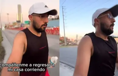 Joven corre 14 km del trabajo a casa y reflexiona sobre movilidad en Monterrey