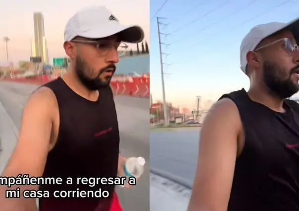 Joven corre 14 km del trabajo a casa y reflexiona sobre movilidad en Monterrey