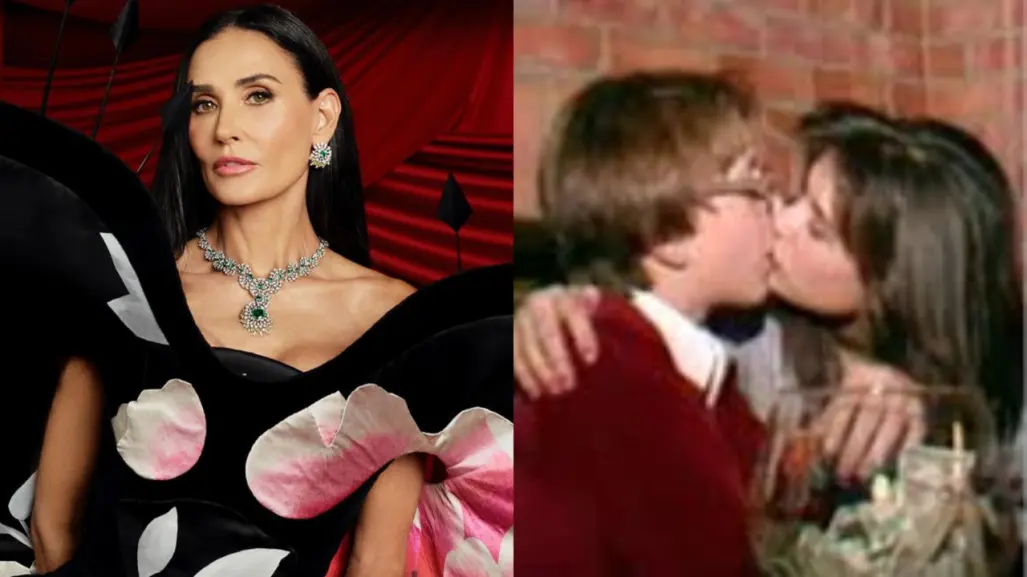 Reviven video de Demi Moore besando a un adolescente de 14 años