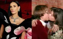 Reviven video de Demi Moore besando a un adolescente de 14 años