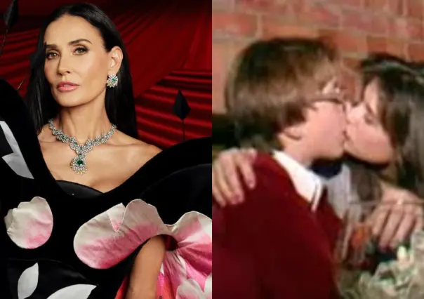 Reviven video de Demi Moore besando a un adolescente de 14 años