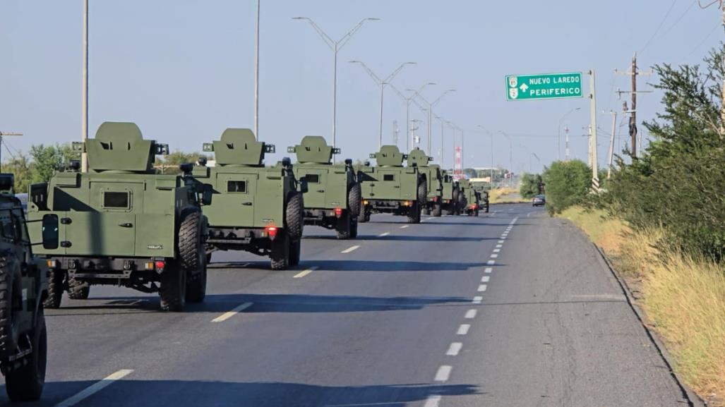 SEDENA envía blindados a reforzar la seguridad en el norte de Tamaulipas