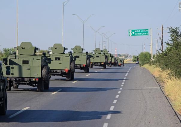 SEDENA envía blindados a reforzar la seguridad en el norte de Tamaulipas