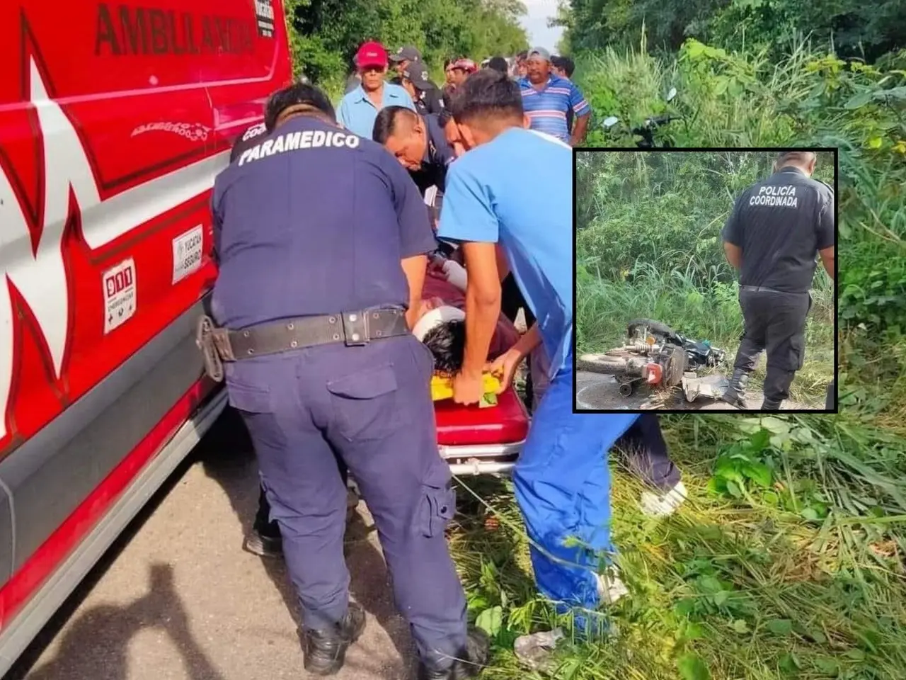 Un accidente cobró la vida de una madre de familia en la carretera Ticul- Dzan la tarde del pasado domingo.- Foto de Zarpazo Yucatán