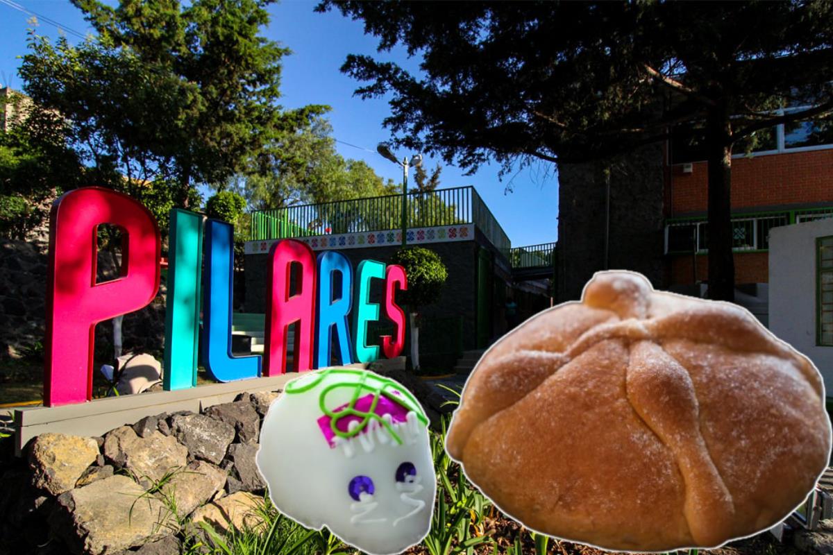 Pan de muerto frente a PILARES de la CDMX. Foto: Especial