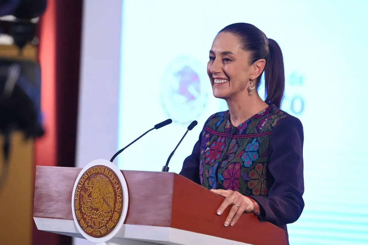 Claudia Sheinbaum en la conferencia de prensa, “Las Mañaneras del pueblo”. Foto: Gobierno de México.