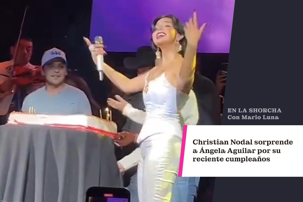 Christian Nodal sorprenda a Ángela Aguilar, la sigue festejando. / FOTO: POSTA