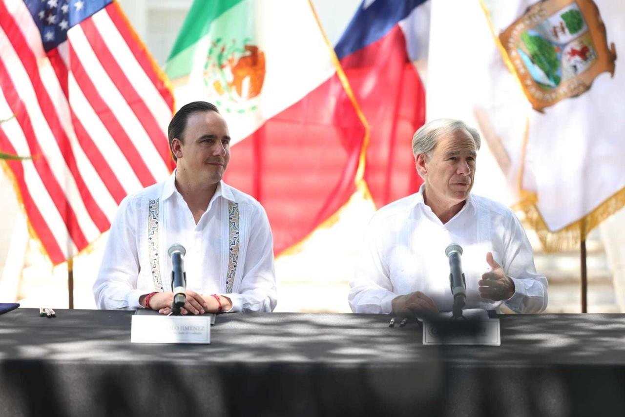 El gobernador Manolo Jiménez junto a su homólogo de Texas, Greg Abbott. (Fotografía: Gobierno de Coahuila)