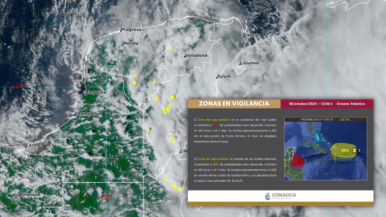 La región continuará experimentando lluvias fuertes Foto: Conagua/Protección Civil Yucatán