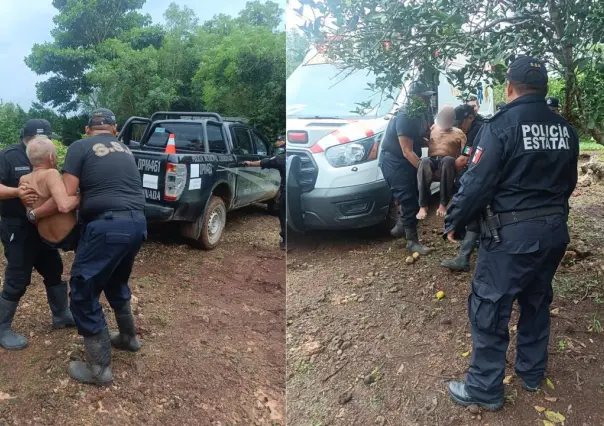 Policía municipal logra localizar a abuelito extraviado en el monte de Peto