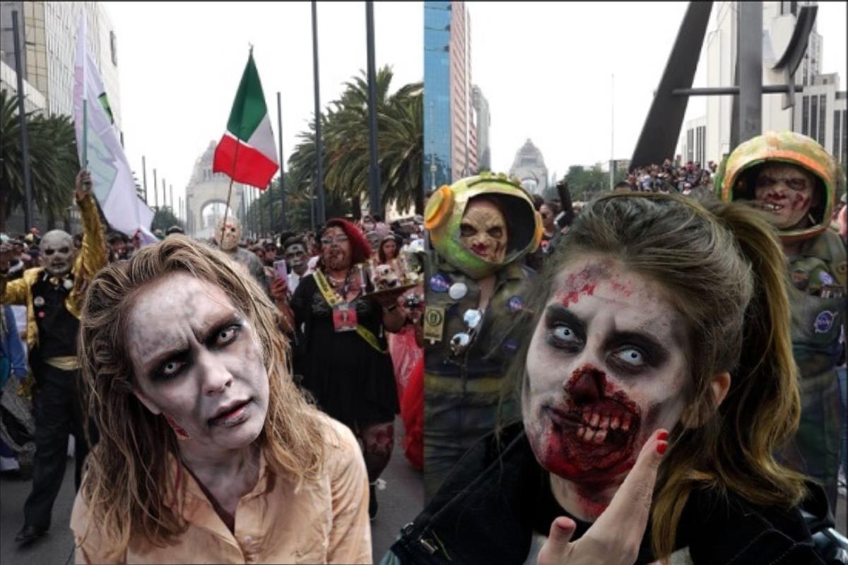 Marcha Zombie en CDMX.     Foto: Especial