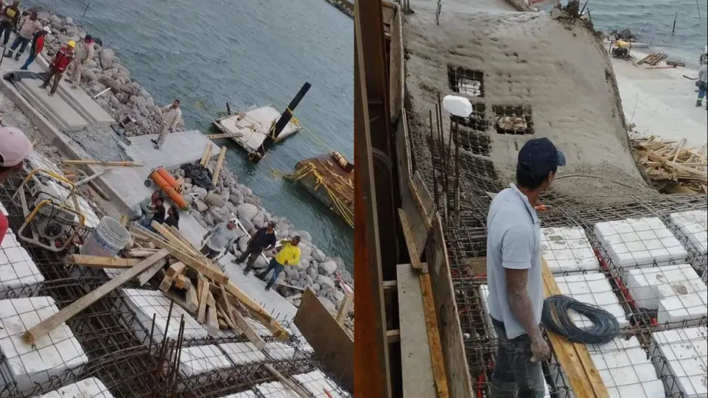 Cae estructura de acuario en Veracruz / VIDEO