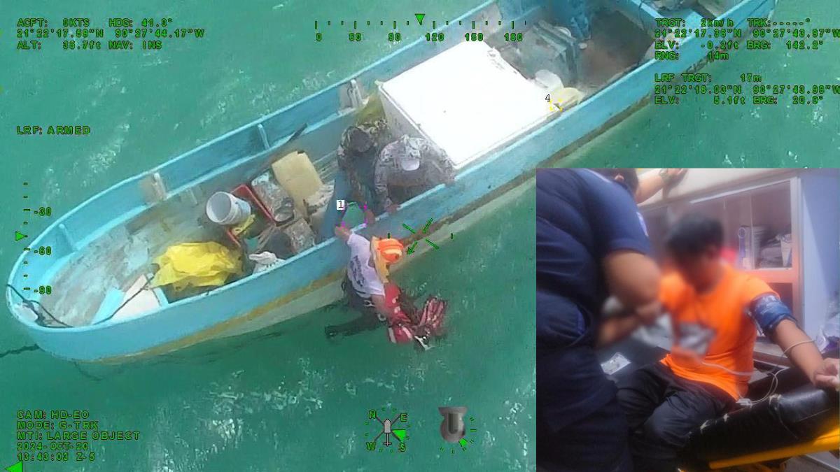 Los pescadores fueron reportados como extraviados el pasado jueves Foto: SSP Yucatán