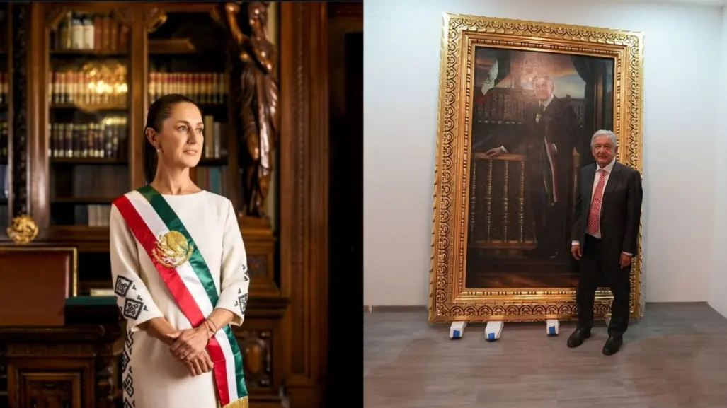 Claudia Sheinbaum revela detalles del retrato de AMLO en Palacio Nacional