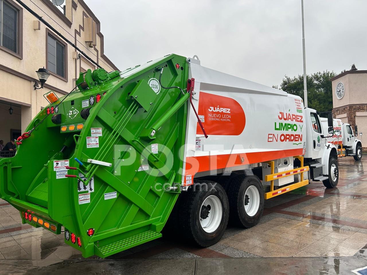 Una de las nuevas unidades de recolección de basura en Juárez. Foto: POSTA MX.