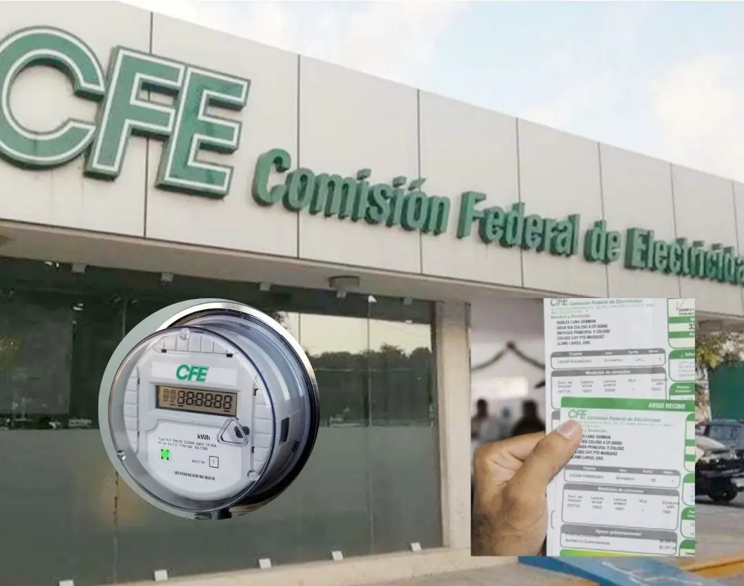 Sucursal de la CFE y sus medidores que determinan el consumo que se refleja en el recibo. Foto: Canva - CFE.