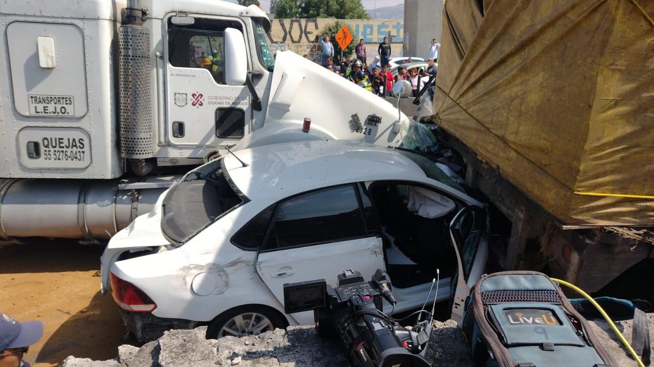 Accidente en la Méxio-Puebla. Foto: Ramón Ramírez