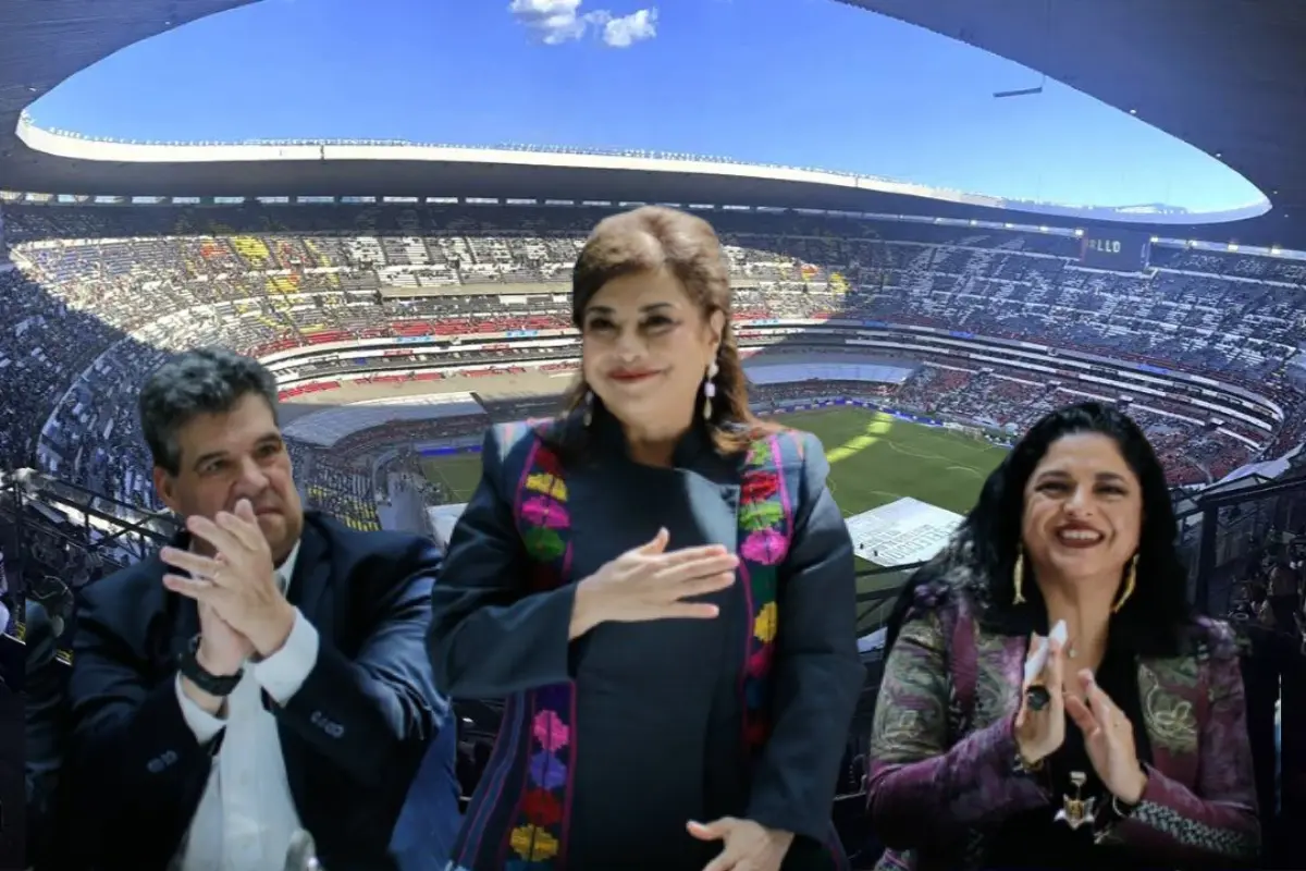 Clara Brugada en el Estadio Azteca.   Foto: Especial