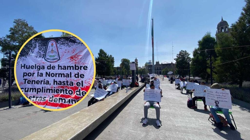 Normalistas de Tenería reanudan huelga de hambre por falta de recursos en Edomex