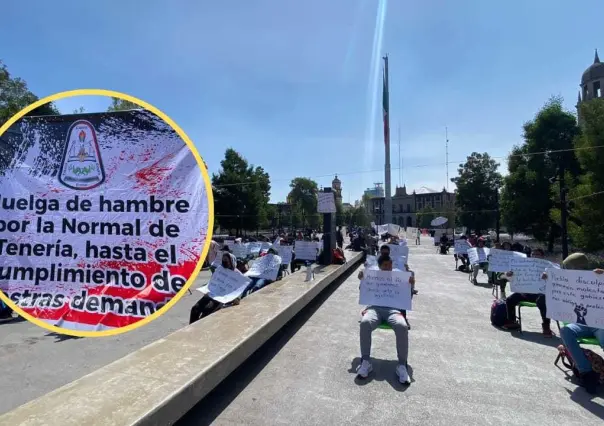 Normalistas de Tenería reanudan huelga de hambre por falta de recursos en Edomex