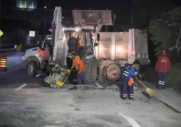 Monterrey comienza mejoras viales, arranca bacheo en Carretera Nacional