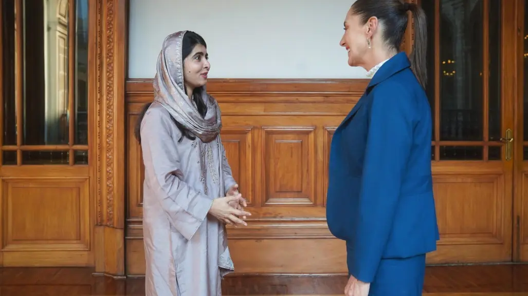 Claudia Sheinbaum recibe a Malala Yousafzai en Palacio Nacional