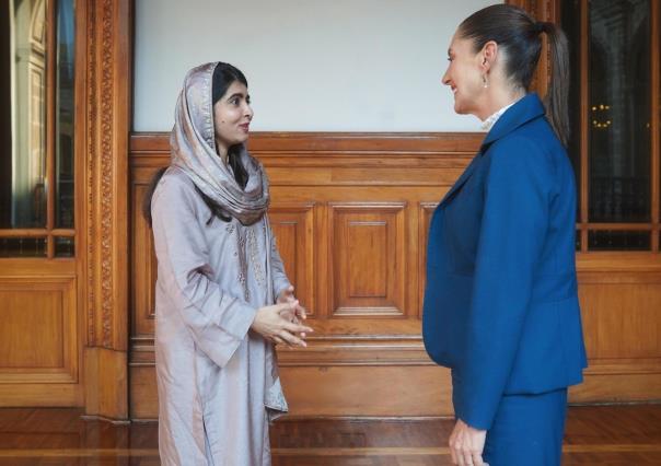 Claudia Sheinbaum recibe a Malala Yousafzai en Palacio Nacional