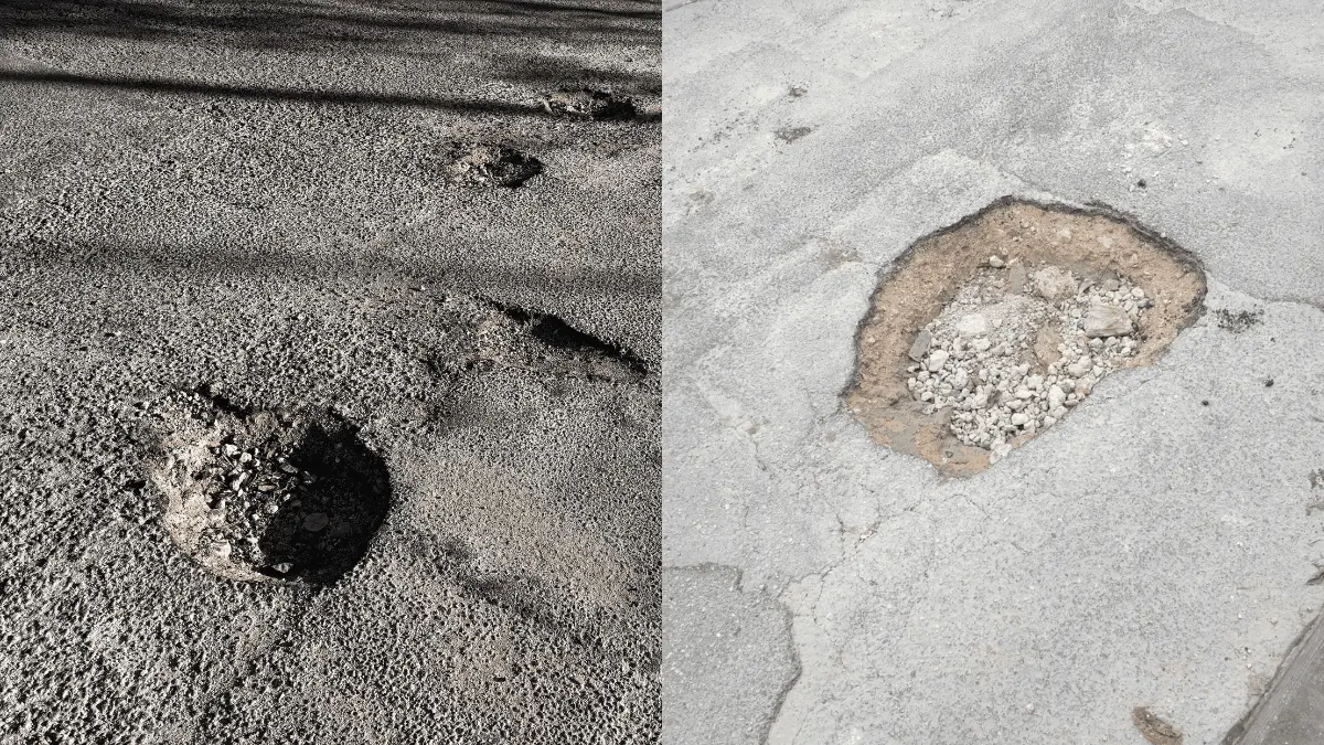 Las lluvias o las fugas de agua son factores que generan baches Foto: Alejandra Vargas