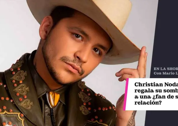 Christian Nodal le regala su sombrero a una ¿fan de su relación?