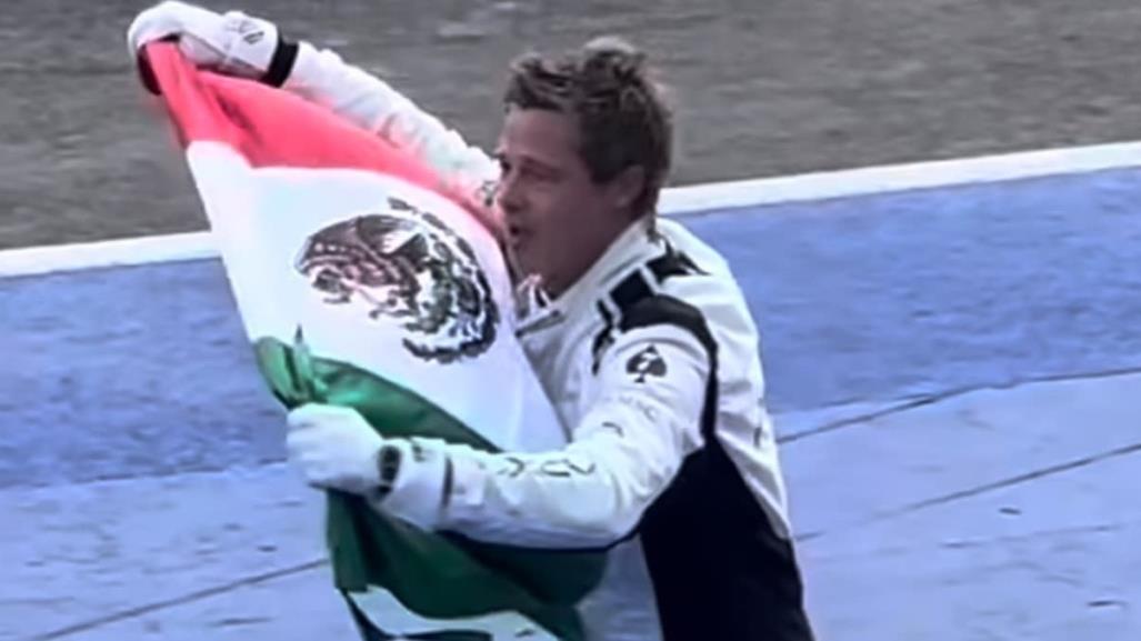 Brad Pitt se roba reflectores en el Gran Premio de México (VIDEO)