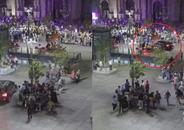 Roba camioneta y atropella a 9 manifestantes en explanada de Catedral