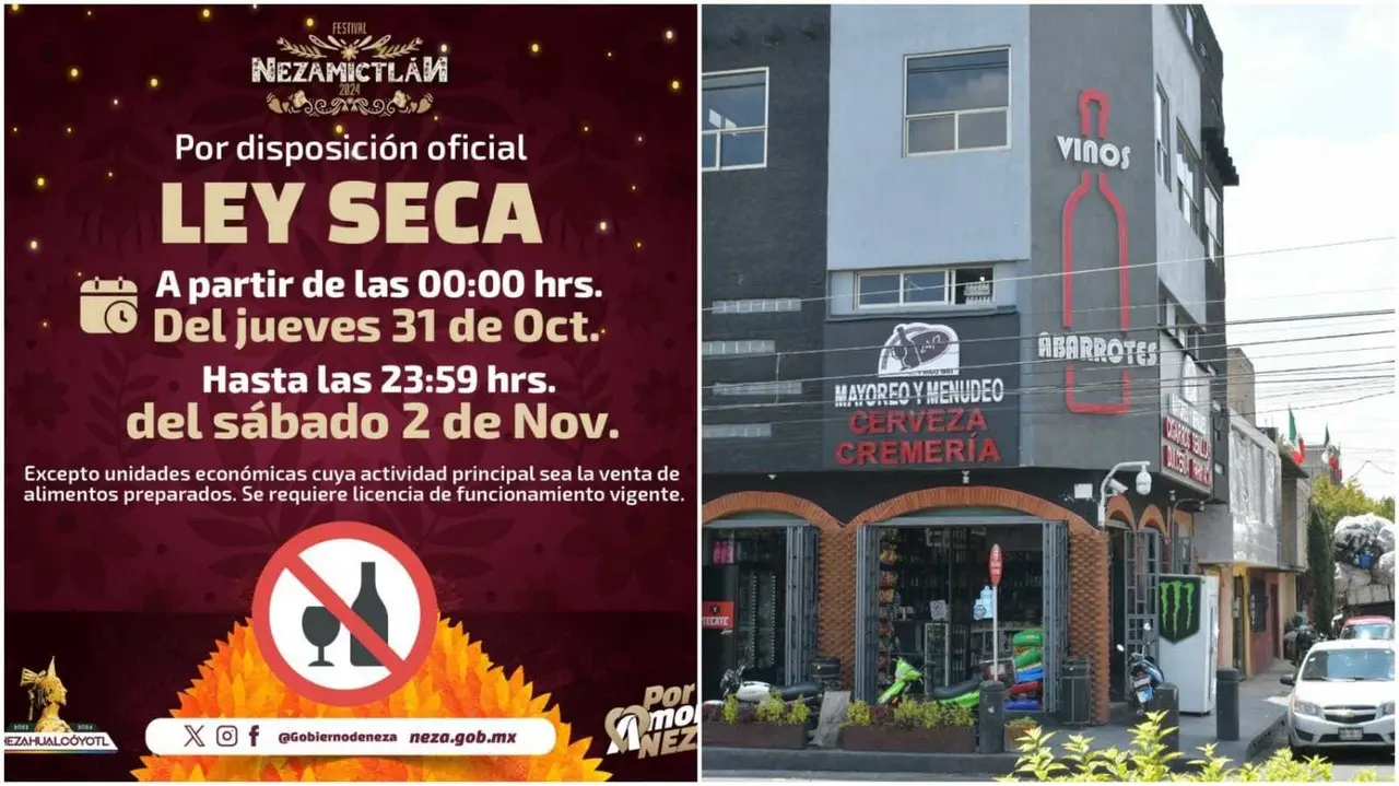 La ley seca termina 23:59 horas del sábado dos de noviembre de 2024. Foto: Gob. de Neza