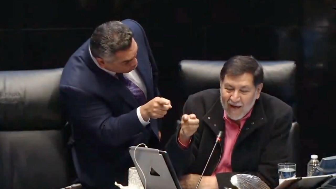 Alejandro Moreno vs Gerardo Fernández Noroña. Foto: Senado