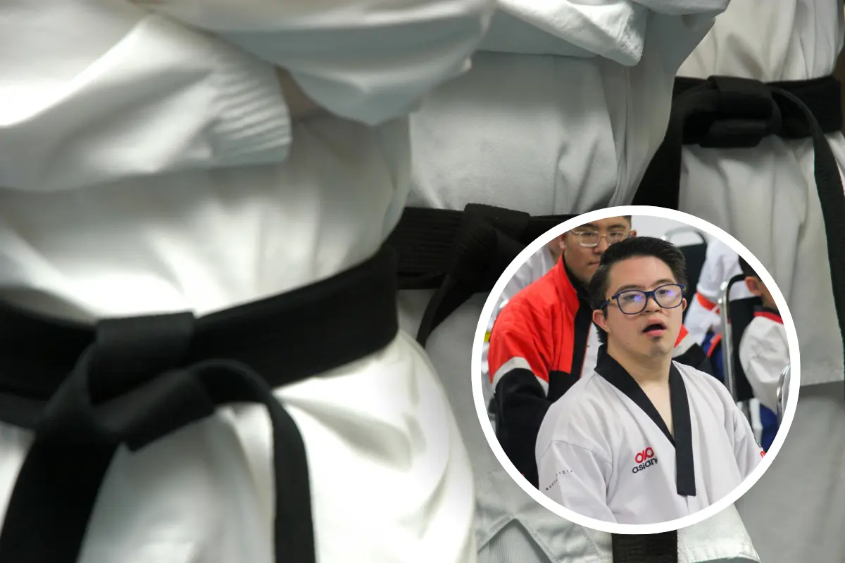 Uniforme de Taekwondo y participante del Campeonato Mundial de Taekwondo Para Poomsae / Fotos: INEDEC y Canva
