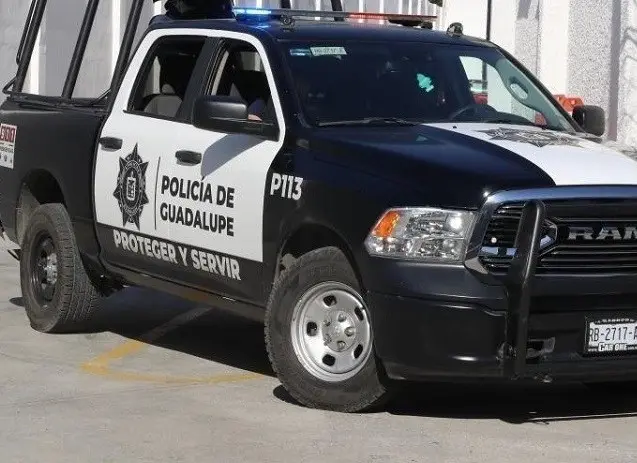 Elementos de la Policía de Guadalupe en la zona donde ocurrió el hecho. Foto: Policía de Guadalupe.