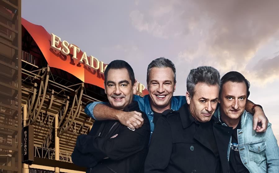 Hombres G en estadio GNP Seguros de CDMX. Foto: Especial