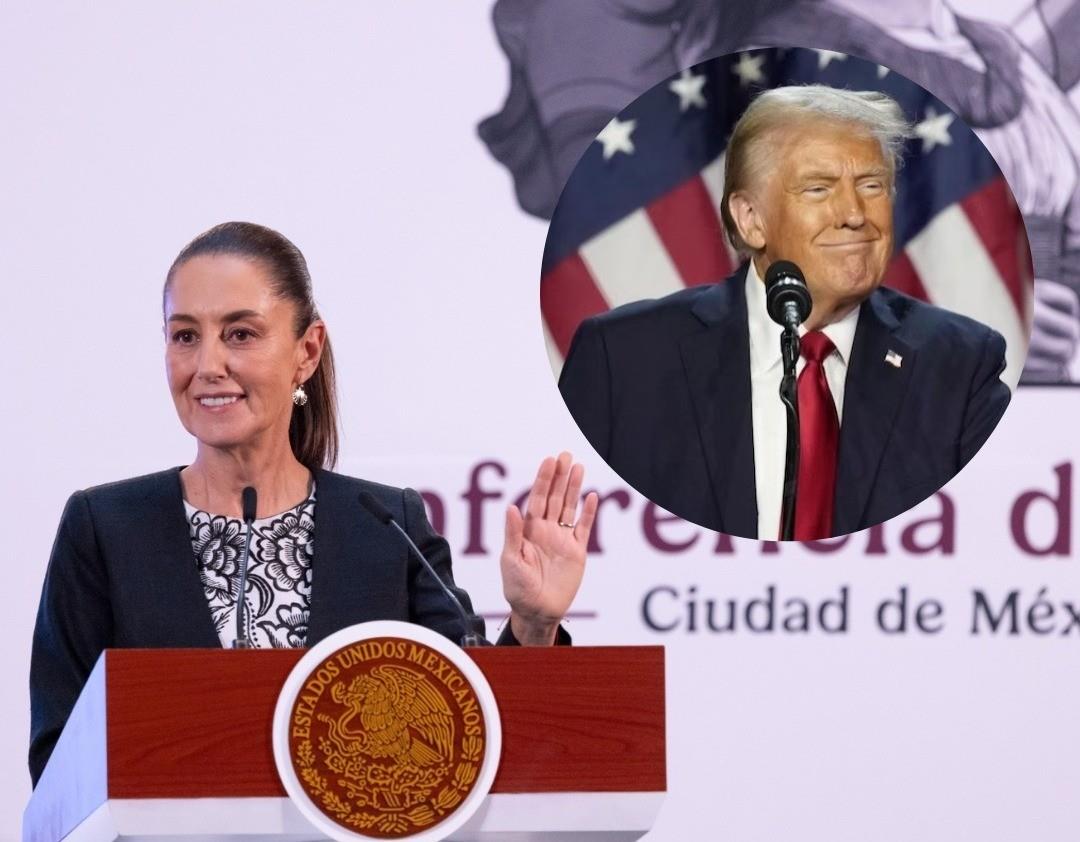 Claudia Sheinbaum al referirse sobre la elección de Donald Trump. Foto: Canva - Gobierno de México - Archivo.