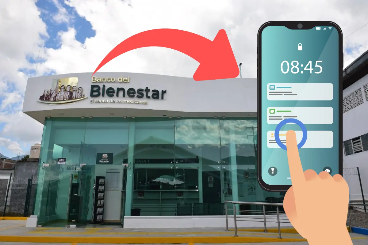 Banco del Bienestar en aplicación móvil / Fotos: Programas del Bienestar | Secretaría del Bienestar Coahuila | Canva