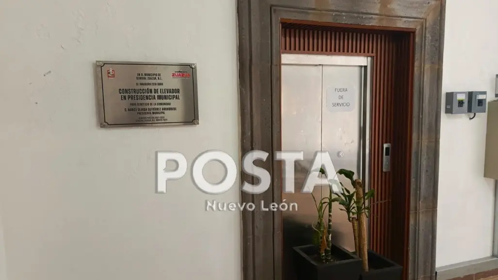 Se desploma elevador del Palacio municipal de Zuazua deja 5 lesionados