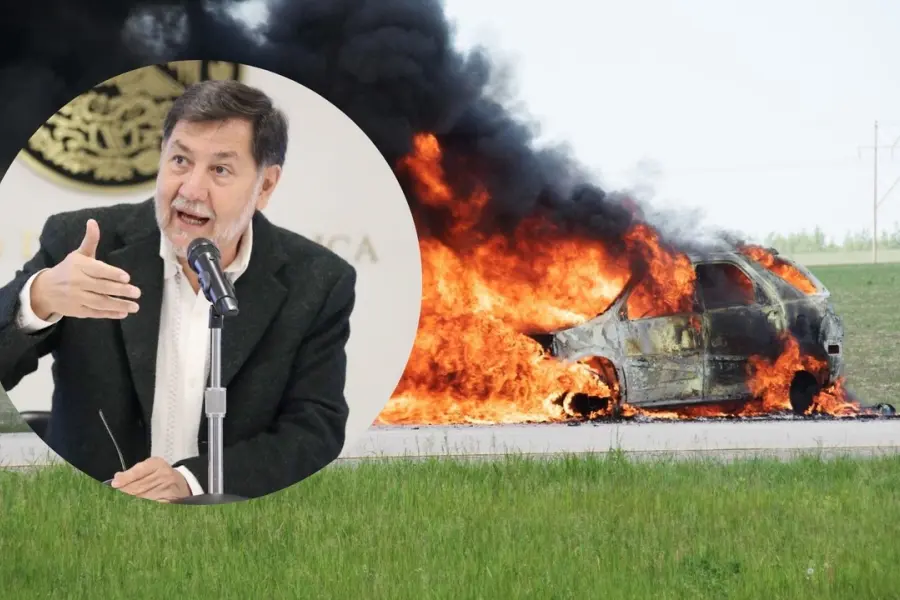 Gerardo Fernández Noroña: Se incendia camioneta del Presidente del Senado