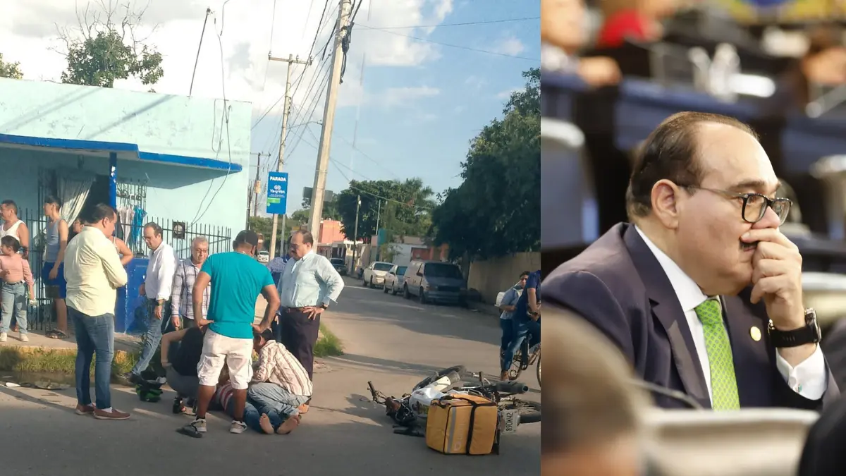 El Senador se quedó en el lugar de los hechos para verificar el estado del motociclista Foto: Luis Villanueva/Cortesía