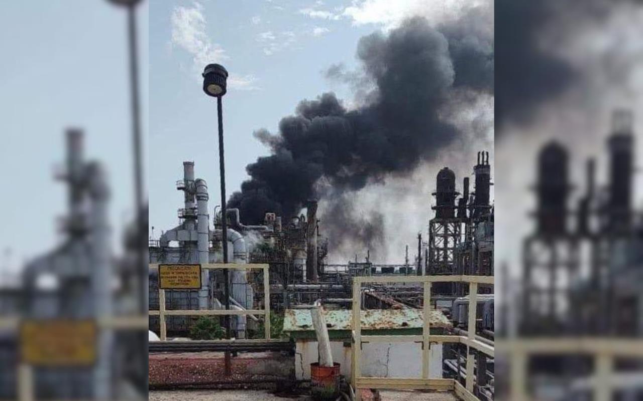 Se registra conato de incendio en la Refinería Francisco I. Madero, Tamaulipas. Foto: Axel Hassel