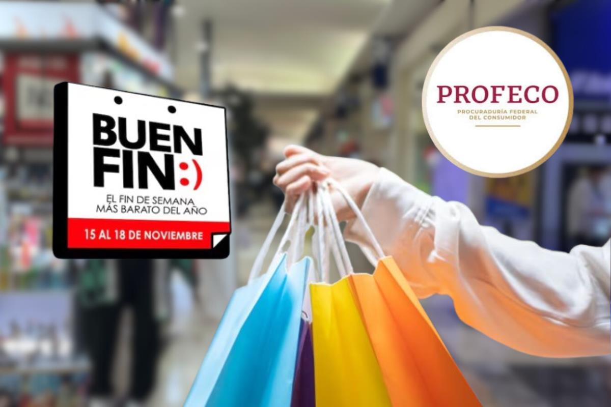Calendario del Buen Fin frente a una tienda comercial. Foto: Especial