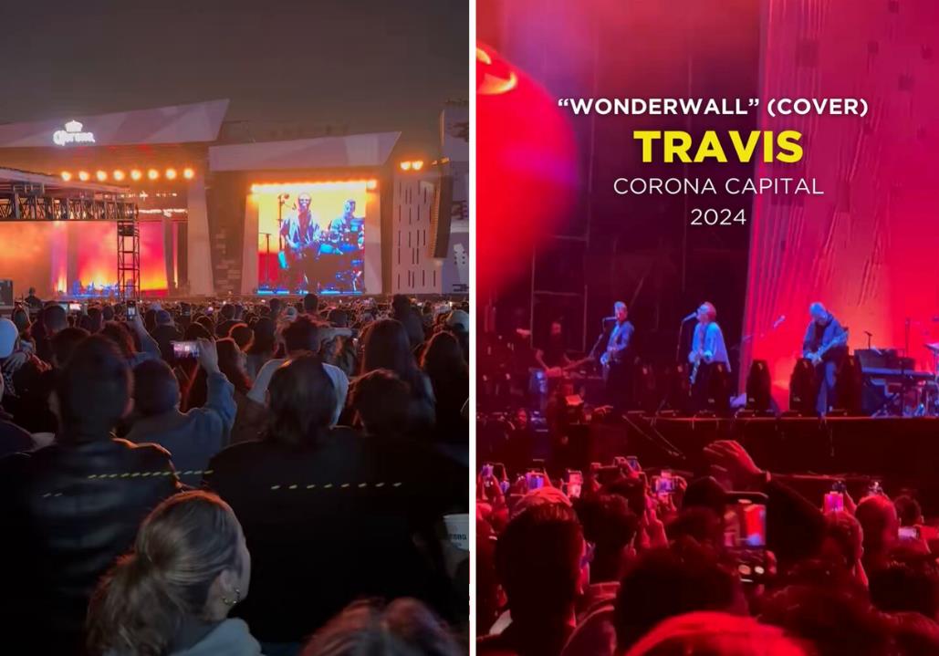 El Corona Capital 2024 vivió un momento único cuando Travis homenajeó a Oasis con Wonderwall. ¡Mira cómo el público se emocionó con este inesperado tributo! Foto: X @PiliJean