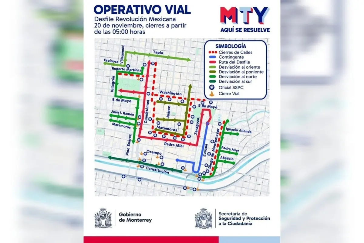 Revolución Mexicana: ¿A qué hora comenzarán los cierres viales por el desfile en Monterrey?
