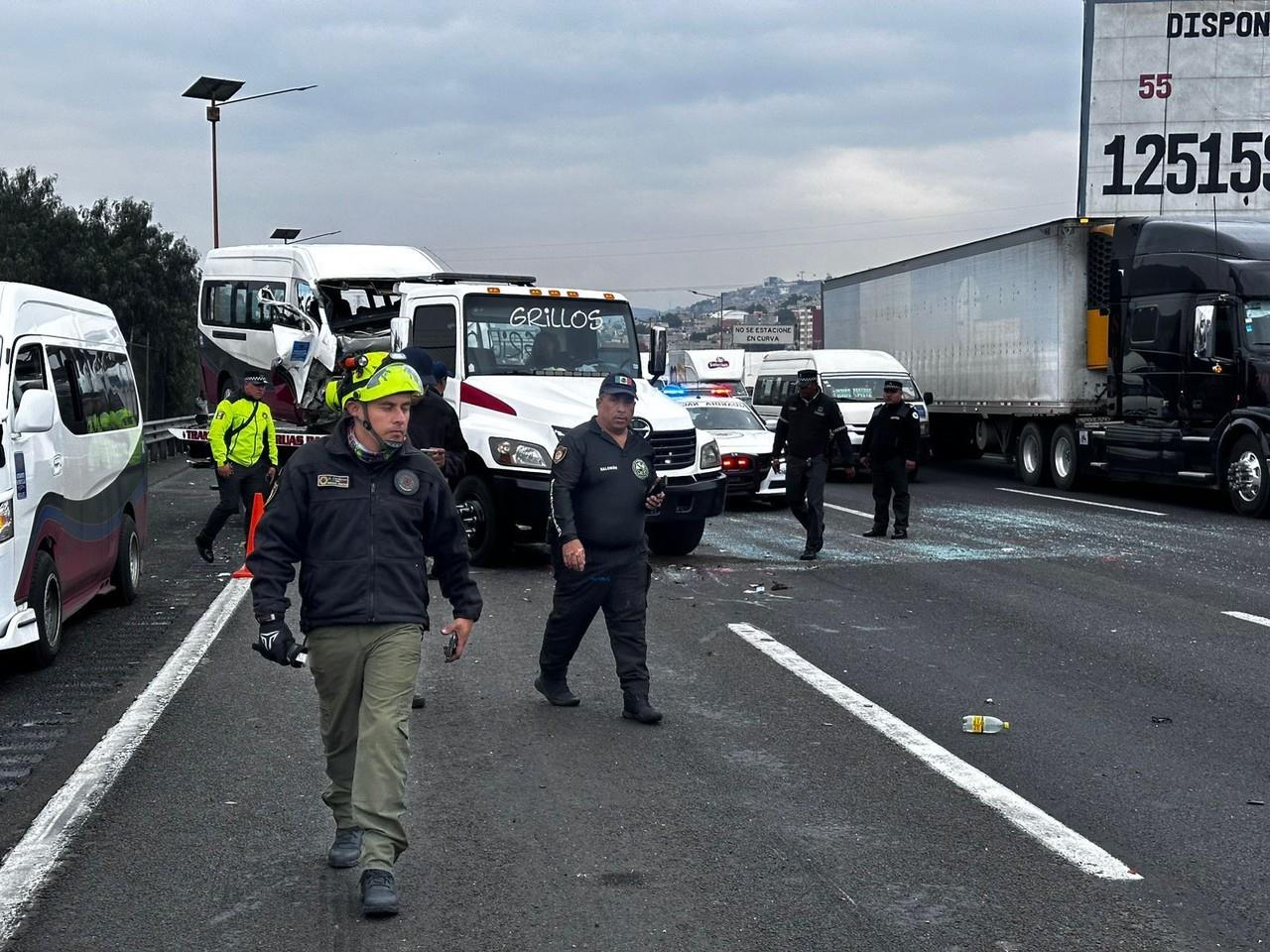 El accidente dejó una persona herida en la carretera México-Pachuca. Imagen: POSTA